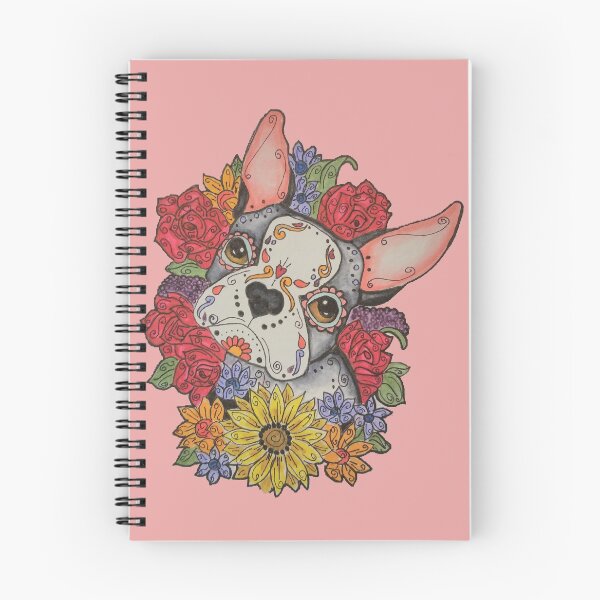 Item preview, Boston and flowers designed and sold by Safroniart.