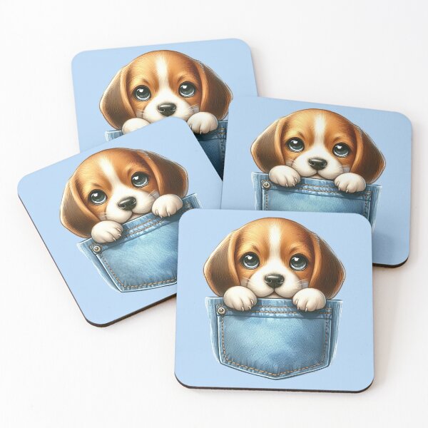 Item preview, Beagle puppy in a pocket, Beagle sticker, cute Beagle puppy shirt designed and sold by Janetlousart.