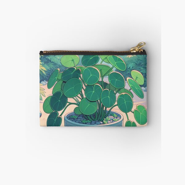 Item preview, Green Lucky Chinese Money Plant Anime Style designed and sold by HippieFarms11.