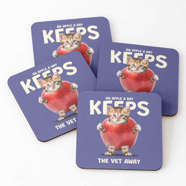 Item preview, Funny An Apple a Day Keeps the Vet Away Cat Meme Design designed and sold by jmtees6.