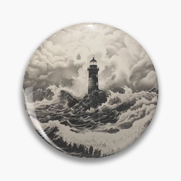 Item preview, Lighthouse in a storm  designed and sold by CompassandCrate.