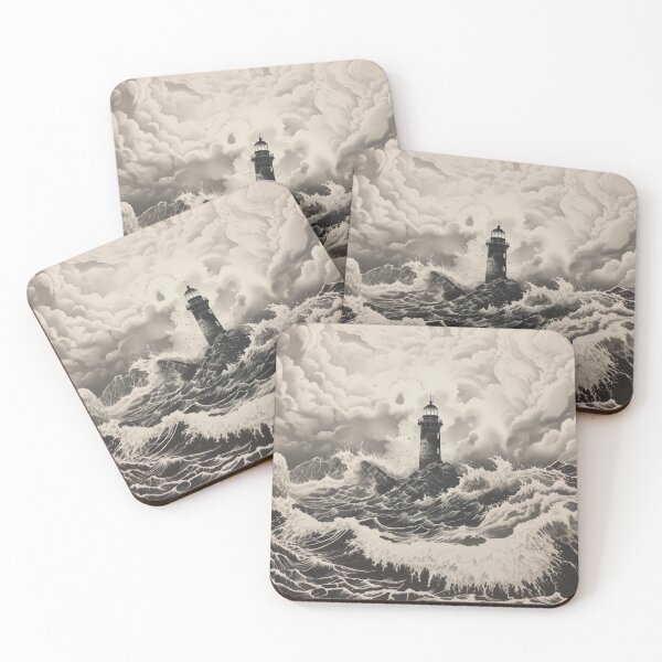 Item preview, Lighthouse in a storm  designed and sold by CompassandCrate.