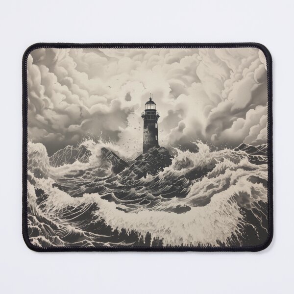 Item preview, Lighthouse in a storm  designed and sold by CompassandCrate.