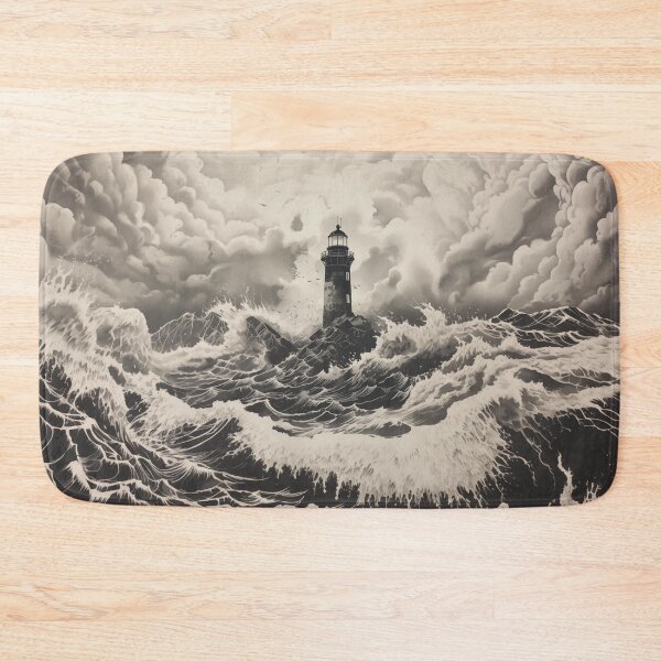 Item preview, Lighthouse in a storm  designed and sold by CompassandCrate.