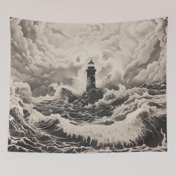 Item preview, Lighthouse in a storm  designed and sold by CompassandCrate.