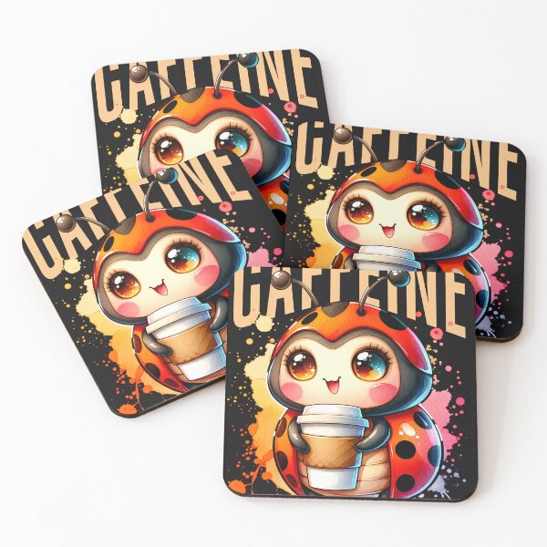Item preview, Ladybug Drinking Caffeine designed and sold by MumMadeDesigns.