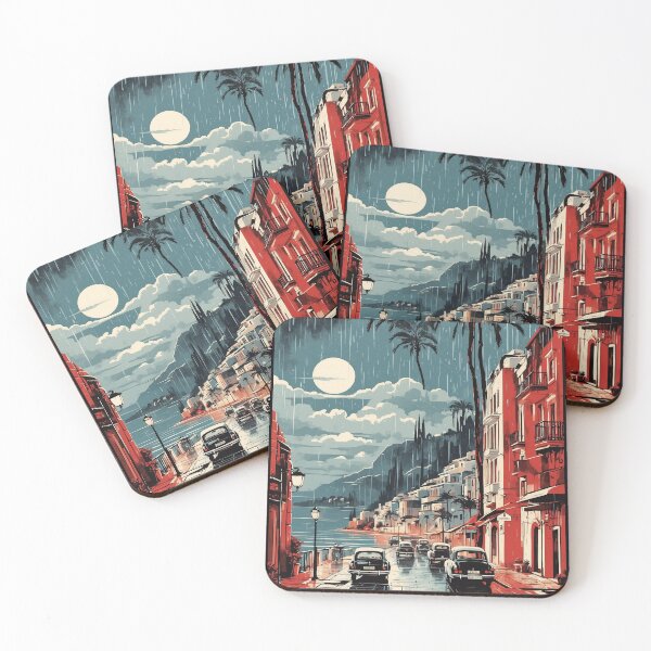 Item preview, Antalya Turkey Rainy Night Vintage Travel Poster designed and sold by TravelersGems.