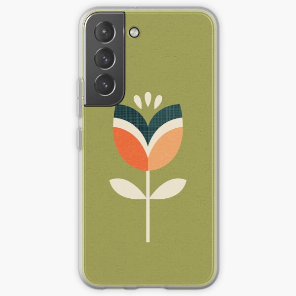 Retro Tulpe - Orange und Olivgrün Samsung Galaxy Flexible Hülle