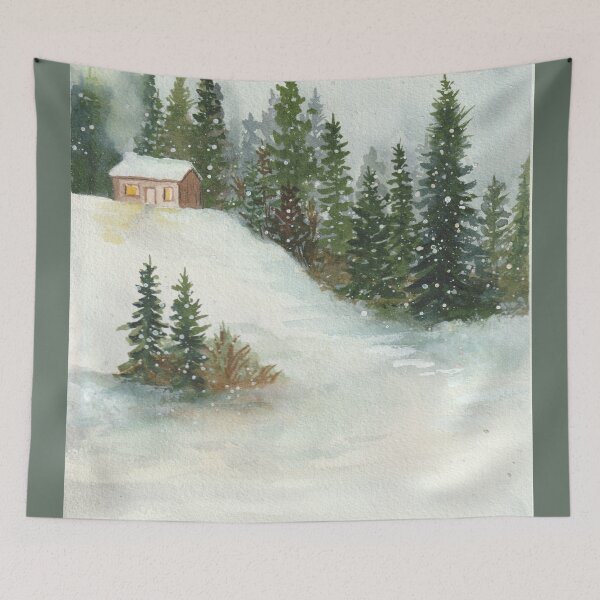 Item preview, Cabin in the snow designed and sold by Wendy Yutzy.