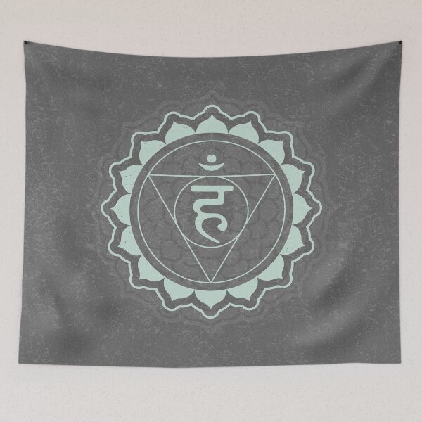 Item preview, Throat Chakra Mandala - Slate + Mint designed and sold by Irene Estelle.