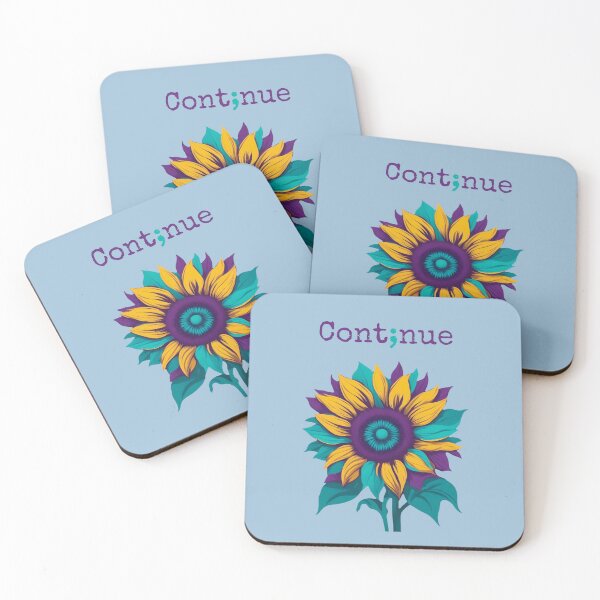 Item preview, Suicide Awareness. Semicolon Continue Sunflower Suicide Support Design designed and sold by kakarikihill.