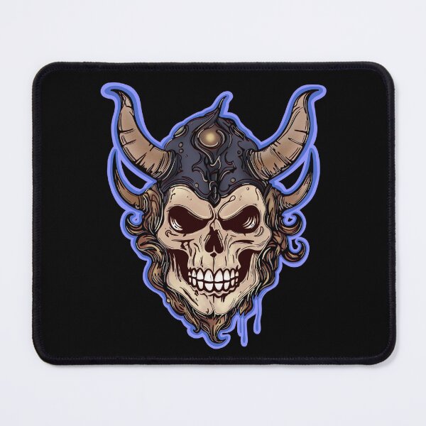 Item preview, A Viking skull wearing a horned helmet. designed and sold by DaveDanchuk.
