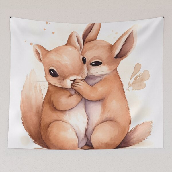 Item preview,  Embracing Squirrels designed and sold by DeMuurdecoratie.
