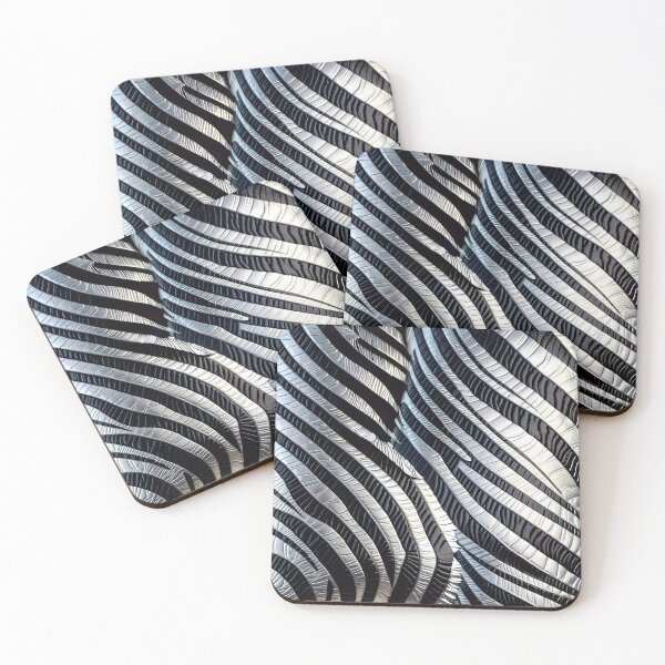 Item preview, Abstract Silver Zebra Skin Pattern designed and sold by TheArtOfPat.