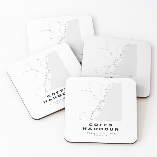 Item preview, Coffs Harbour Coordinates | Australia Cities Artwork | Stylish Map Art Design designed and sold by RM-Journey.