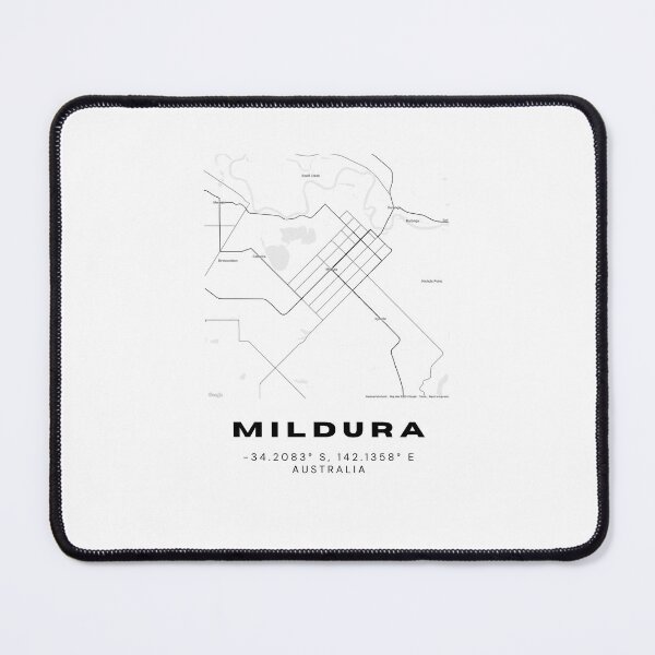Item preview, Mildura Coordinates | Australia Cities Artwork | Stylish Map Art Design designed and sold by RM-Journey.