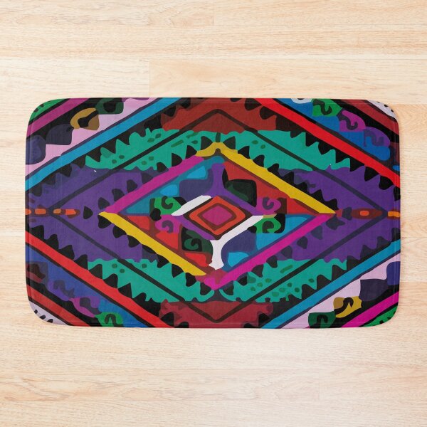 Item preview, Geometric multicolor ethnic folk art maximalist decor designed and sold by T-Mex.