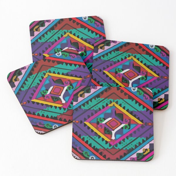 Item preview, Geometric multicolor ethnic folk art maximalist decor designed and sold by T-Mex.