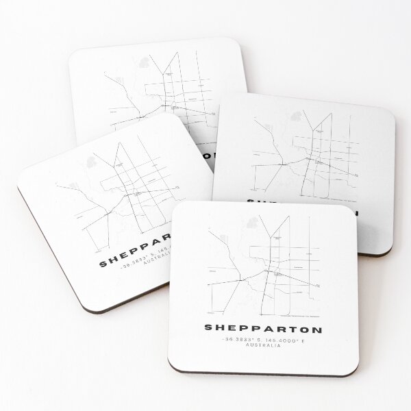 Item preview, Shepparton Coordinates | Australia Cities Artwork | Stylish Map Art Design designed and sold by RM-Journey.
