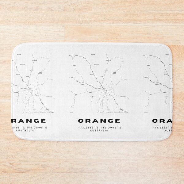 Artikelvorschau, Orange Koordinaten | Australien-Städte-Kunstwerk | Stilvolles Kartenkunstdesign entworfen und verkauft von RM-Journey.