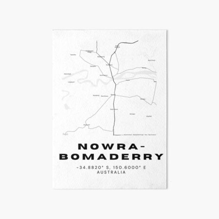 Item preview, Nowra-Bomaderry Coordinates | Australia Cities Artwork | Stylish Map Art Design designed and sold by RM-Journey.