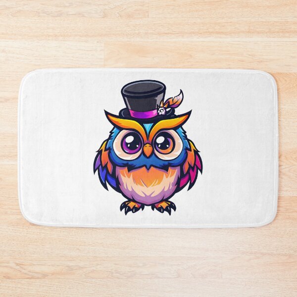 Item preview, Kawaii Eurasian Eagle Owl Wearing a Top Hat designed and sold by Leonardo Palumbo.