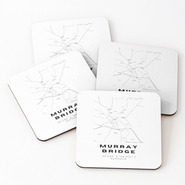 Item preview, Murray Bridge Coordinates | Australia Cities Artwork | Stylish Map Art Design designed and sold by RM-Journey.