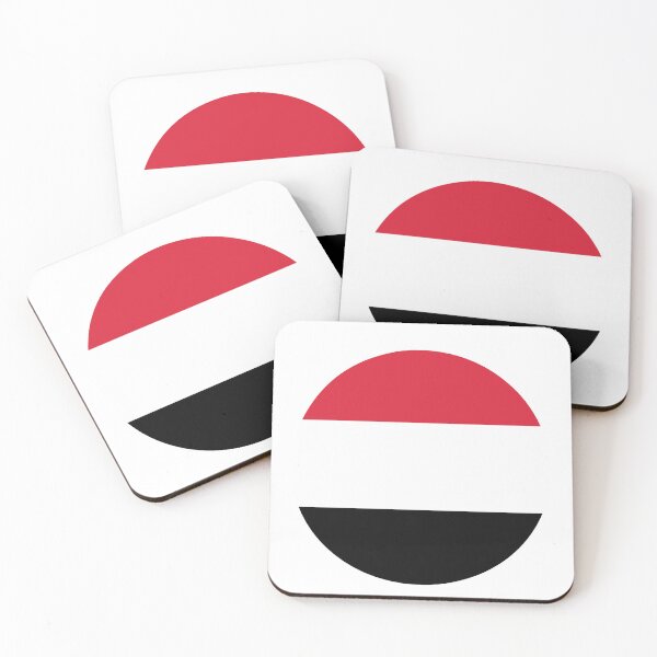 Item preview, Yemen Flag circle shape  designed and sold by Red Poppy Girl.