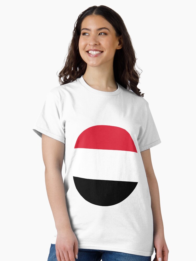 Thumbnail 1 of 7, Classic T-Shirt, Yemen Flag circle shape designed and sold by ZaynahJArt.