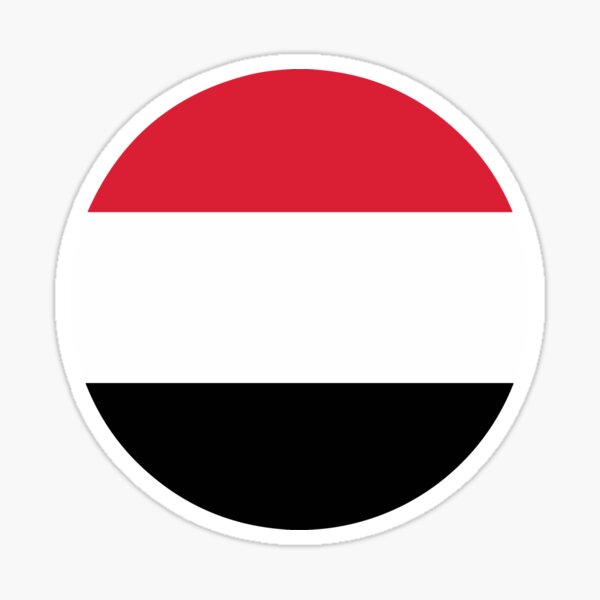 Yemen Flag circle shape Sticker