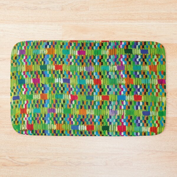 Item preview, Green multicolor polka dot rainbow confetti maximalist folk art fun decor designed and sold by T-Mex.
