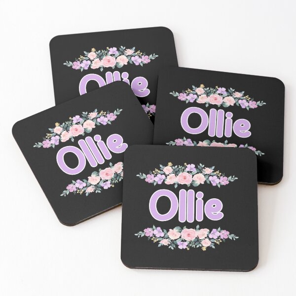Item preview, Purple Flower Ollie Name Label (Black) designed and sold by NormadWorld.