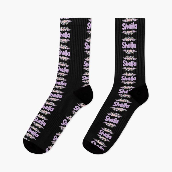 Item preview, Purple Flower Sheila Name Label (Black) designed and sold by NormadWorld.