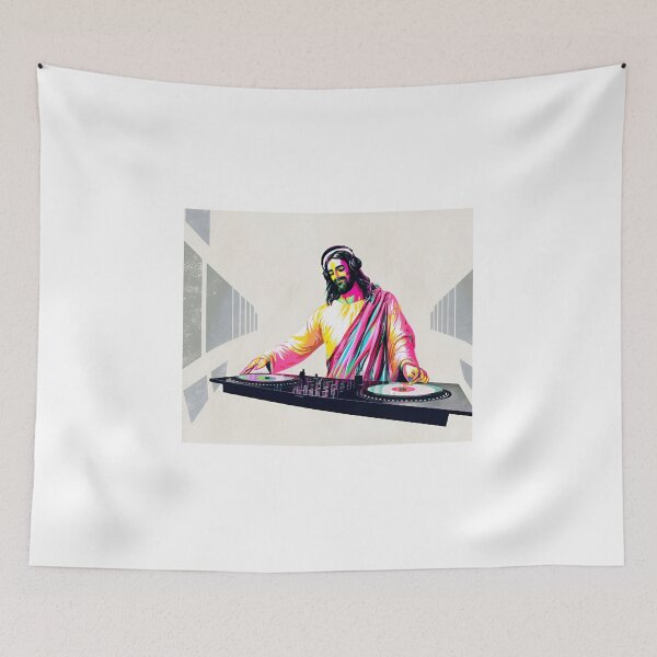 Item preview, Divine Beats – Jesus as DJ Fun Artwork designed and sold by GL!TCH LAB.