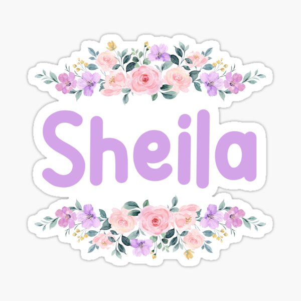 Artikel-Vorschau von Lila Blumen-Sheila-Namensschild, designt und verkauft von NormadWorld.