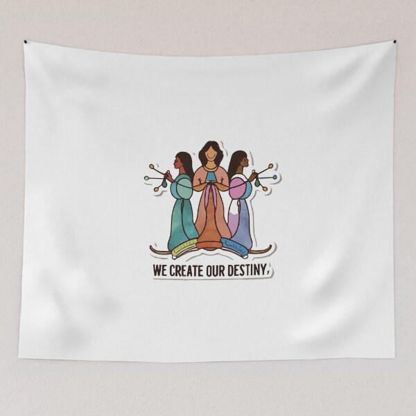 Item preview, We Create Our Destiny - The Fates Weaving Watercolor Art designed and sold by NiftyWrx.