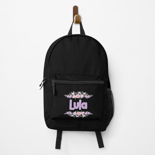 Item preview, Purple Flower Lula Name Label (Black) designed and sold by NormadWorld.