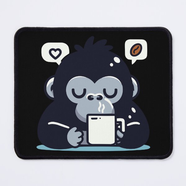 Artikelvorschau, Netter Gorilla, der Kaffee trinkt entworfen und verkauft von BluRockDesigns.