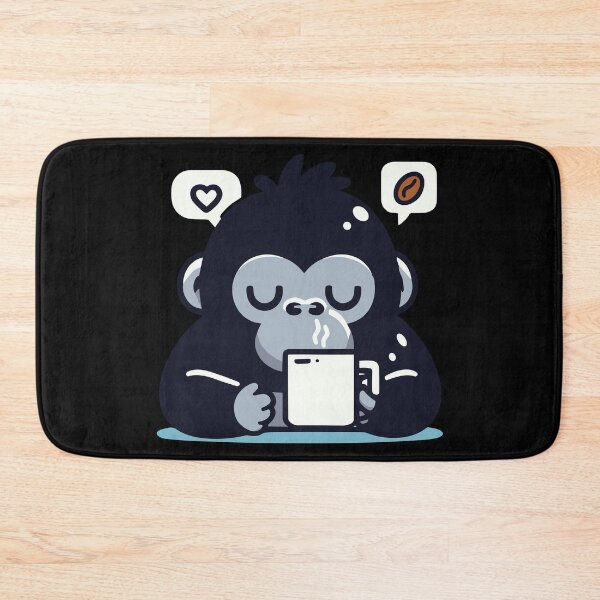 Artikelvorschau, Netter Gorilla, der Kaffee trinkt entworfen und verkauft von BluRockDesigns.