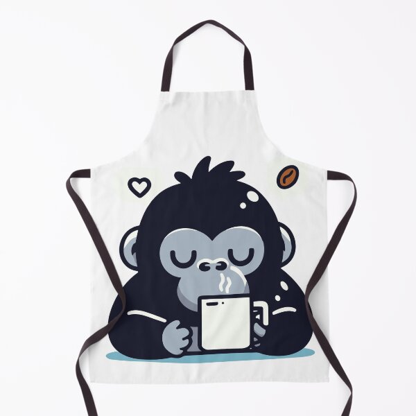 Item preview, Cute Gorilla Drinking Coffee designed and sold by BluRockDesigns.