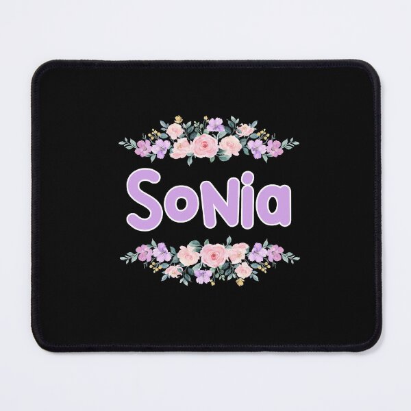 Item preview, Purple Flower Sonia Name Label (Black) designed and sold by NormadWorld.