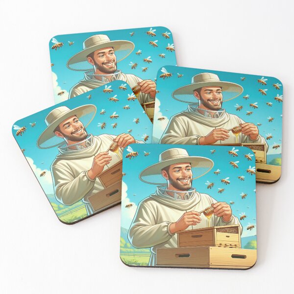 Item preview, Happy Go Lucky Honey Beekeeper and His Boxes designed and sold by HippieFarms11.