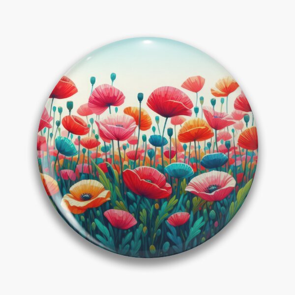 Item preview, poppy field landscape floral flowers background designed and sold by Expressions-Sel.