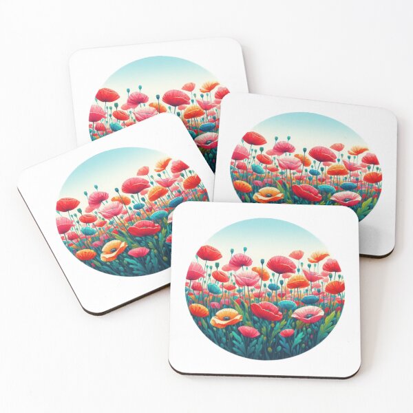Item preview, poppy field landscape floral flowers background designed and sold by Expressions-Sel.