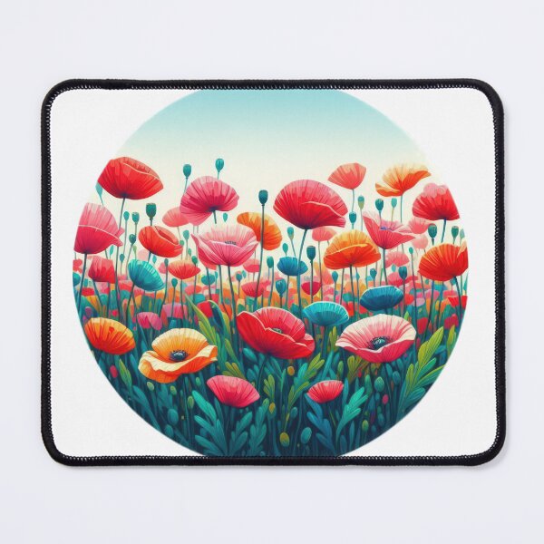 Item preview, poppy field landscape floral flowers background designed and sold by Expressions-Sel.