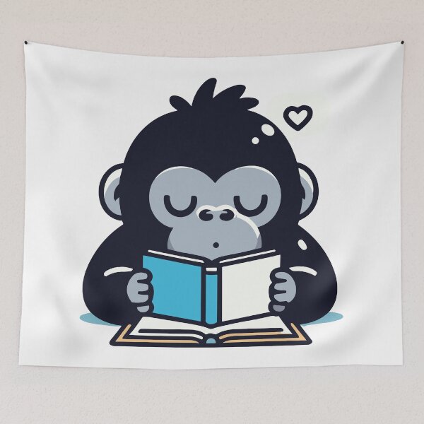 Item preview, Cute Gorilla Reading designed and sold by BluRockDesigns.