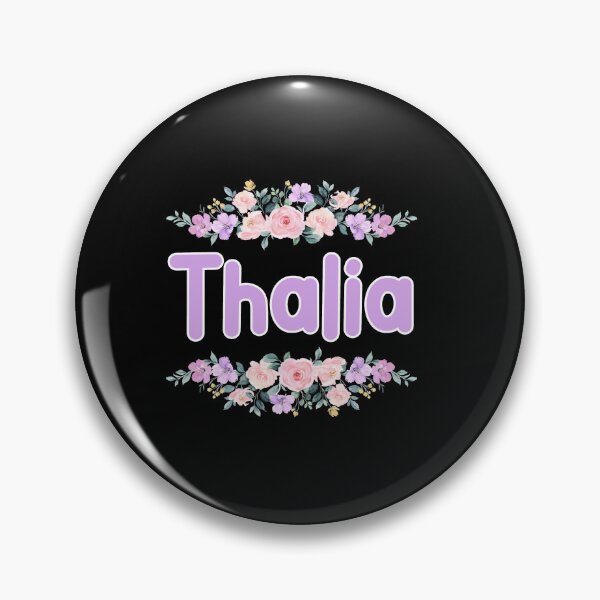 Item preview, Purple Flower Thalia Name Label (Black) designed and sold by NormadWorld.