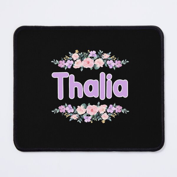 Item preview, Purple Flower Thalia Name Label (Black) designed and sold by NormadWorld.