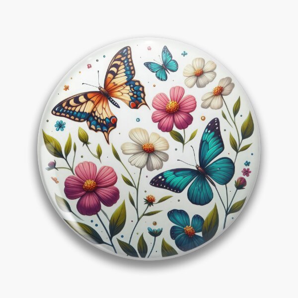 Item preview, flowers with butterflies landscape floral flowers background designed and sold by Expressions-Sel.