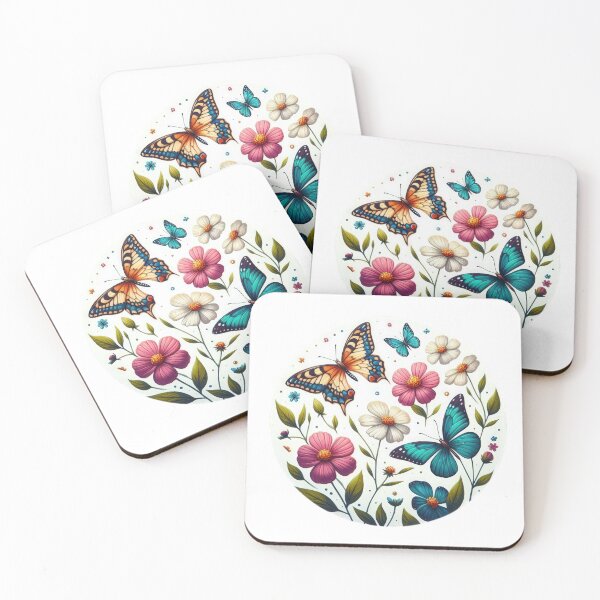 Item preview, flowers with butterflies landscape floral flowers background designed and sold by Expressions-Sel.